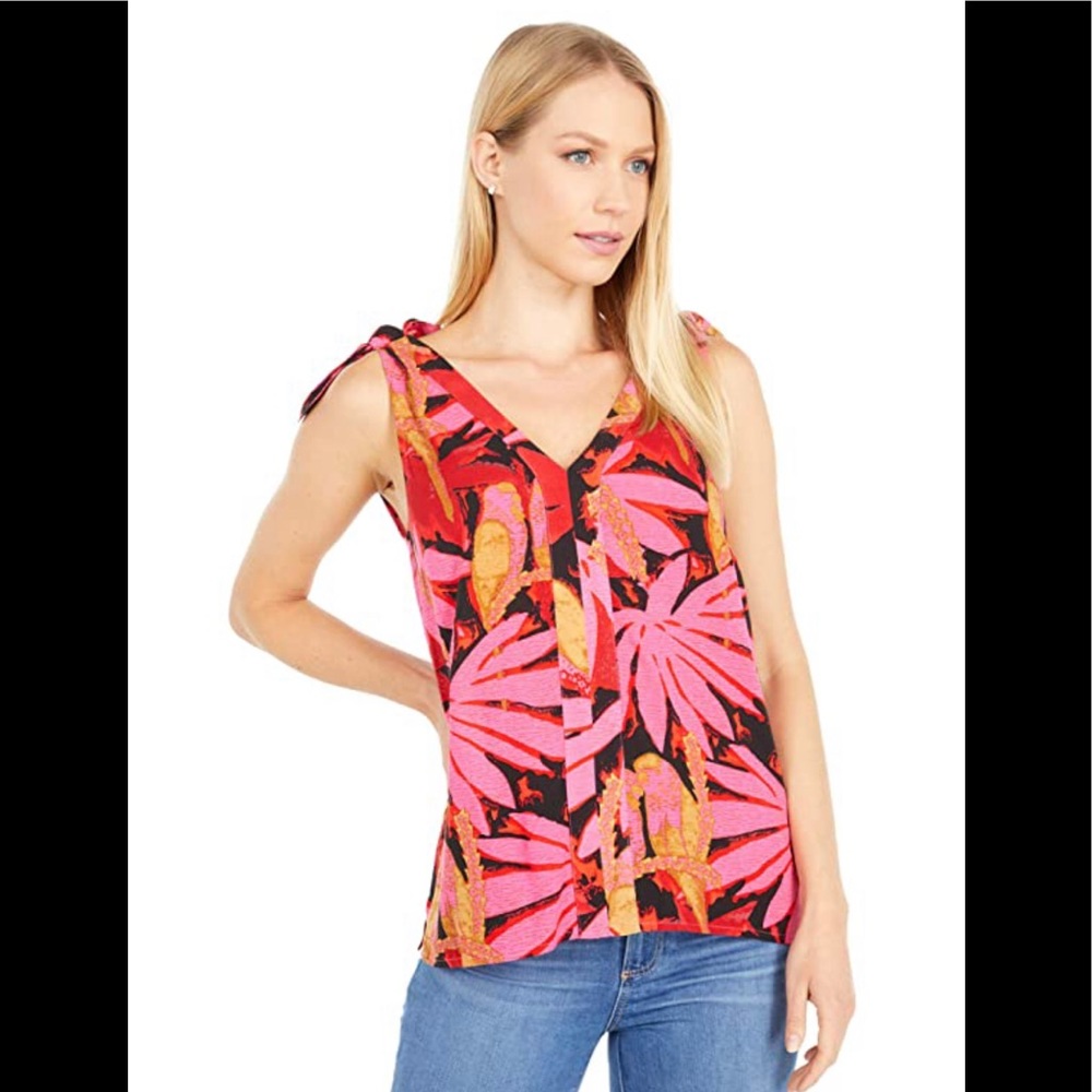 J.Crew
Bruna Tie Shoulder Top in Antigua Leaves